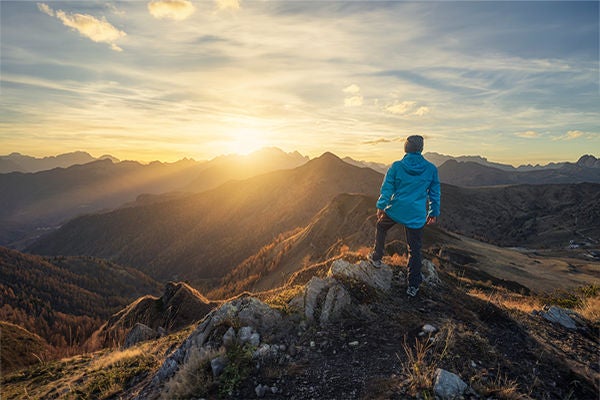 Young man on a hike
