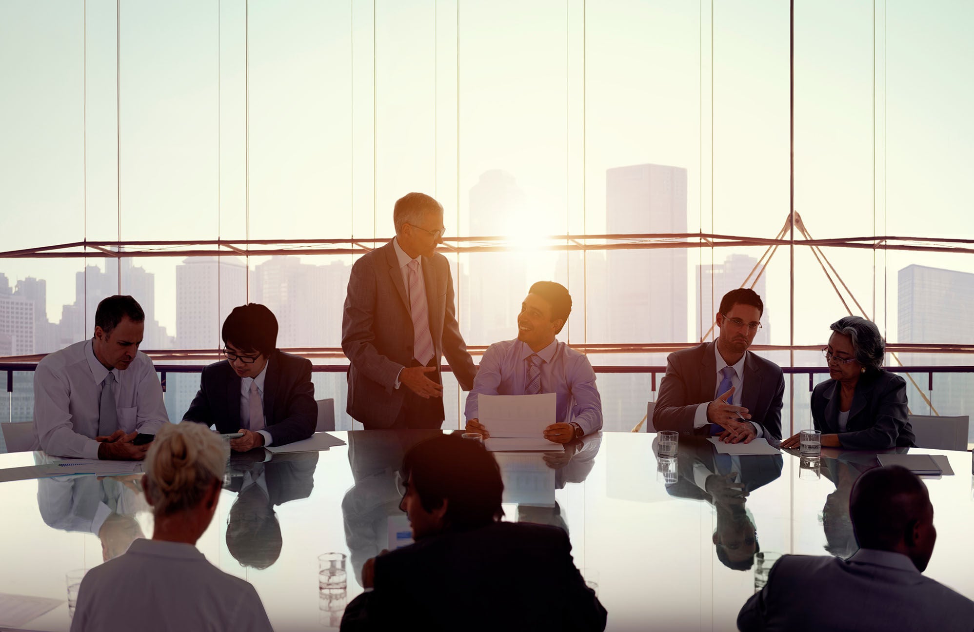 Business People in a Meeting and Working Together