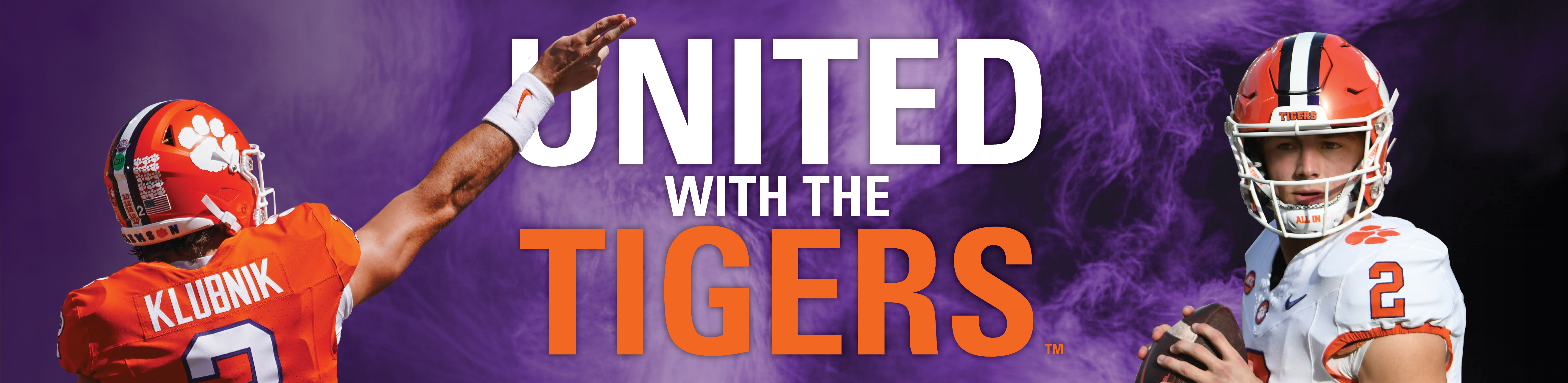 United With The Tigers Banner with Cade Klubnik