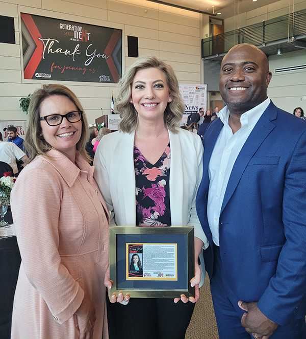 Ami Shaver, Diehl Green and Shannon Green celebrate award