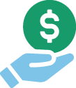 icon of hand holding dollar sign